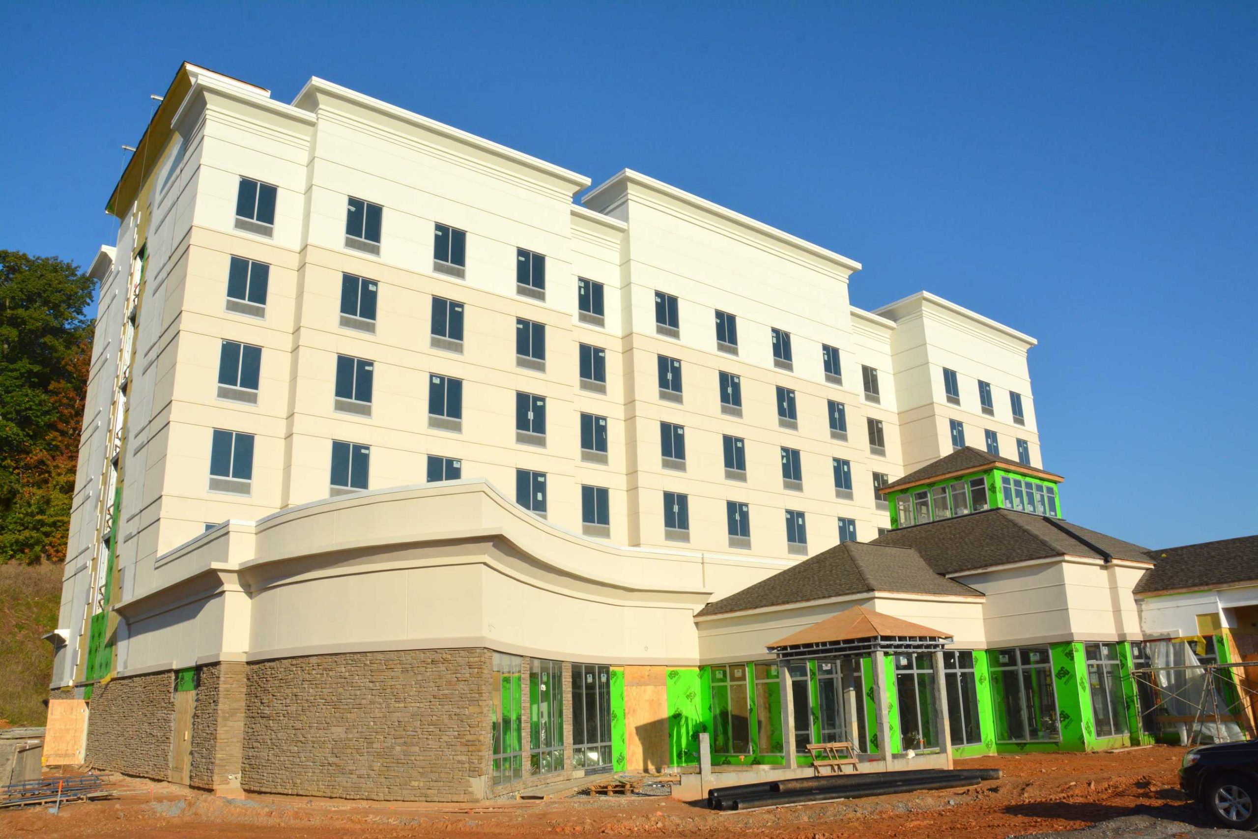 Exterior construction view of South Carolina New Hotel Construction Contractors MEP Painting & Wallcoverings