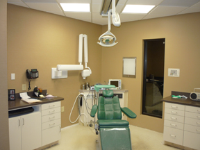 vista de renovación de la oficina dental de la habitación del paciente
