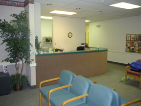 doctors office renovation viewing reception area